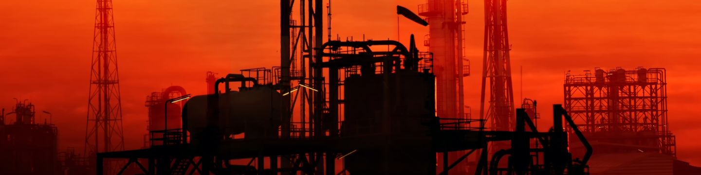 Getty Images 1253967608 silhouette oil refinery or chemical plant